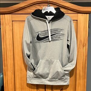 Nike Men's Black and Gray Pullover Hoodie